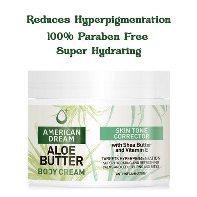 American Dream Aloe Butter Brightening Body Cream, Skin Tone Corrector Cream with Vitamin E and Shea Butter, 500 ml, Skin Care, Moisturizer