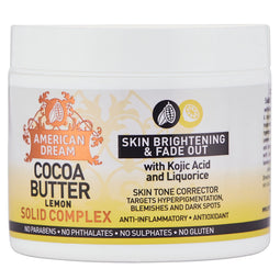 American Dream Cocoa Butter Lemon Solid Complex, All Natural Ingredients Skin Care, 4 oz, Body & Face Balm
